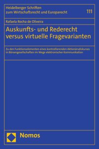 Auskunfts- Und Rederecht Versus Virtuelle Fragevarianten