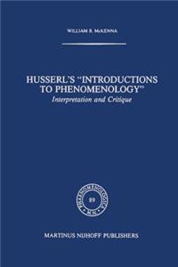 Husserl's "Introductions to Phenomenology"