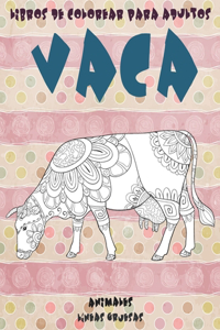 Libros de colorear para adultos - Líneas gruesas - Animales - Vaca