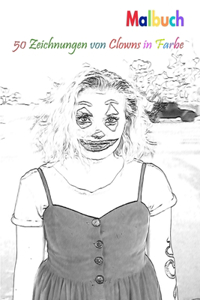 Malbuch 50 Zeichnungen von Clowns in Farbe