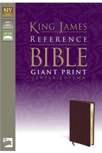 KJV, Reference Bible, Giant Print, Bonded Leather, Burgundy, Red Letter Edition