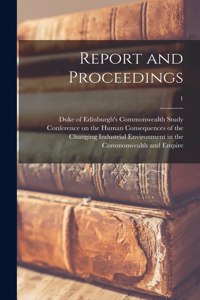 Report and Proceedings; 1