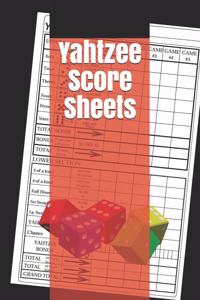 Yahtzee Score Sheets: Yahtzee Score Record - Yahtzee Score Pads - Yahtzee Game Record Score Keeper Book - Record dice thrown - Yahtzee Score Card - Yahtzee score Notebook