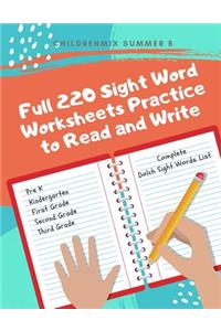 Full 220 Sight Word Worksheets Practice to Read and Write