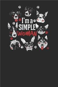 I'm A Simple Woman: Dogs Notebook, Dotted Bullet (6 x 9 - 120 pages) Animal Themed Notebook for Daily Journal, Diary, and Gift