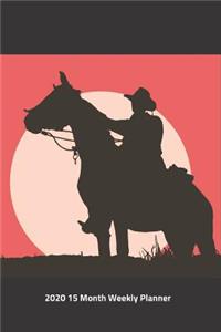 Plan On It 2020 Weekly Calendar Planner - Cowboy On A Morning Ride