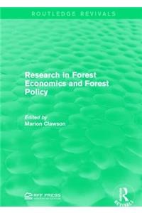 Research in Forest Economics and Forest Policy