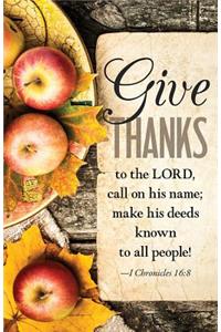 Give Thanks Apples Thanksgiving Bulletin (Pkg of 50)
