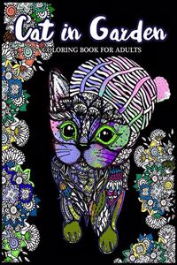 Cat in Garden Coloring Book For Adults