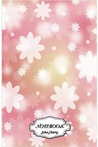 Notebook Dot-grid Pink Flower Wallpaper