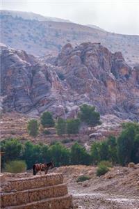Charming View of Petra Jordan and a Horse Travel Journal