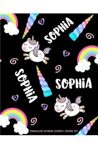 Sophia Personalized Notebook Rainbow Unicorn Gift