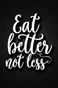 Eat better not less