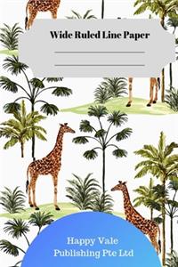 Cute Giraffe Theme Wide Ruled Line Paper