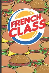 French Class: School Subject Notebook, 6x9 120 page lined paperback notebook.