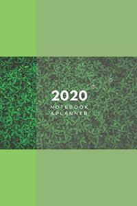 2020 Lined Notebook & Planner, Soft Cover 6x9 College Ruled, Green