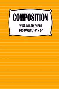 Composition Wide Ruled Paper Notebook
