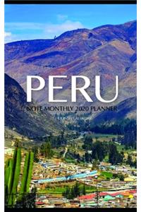 Peru Note Monthly 2020 Planner 12 Month Calendar