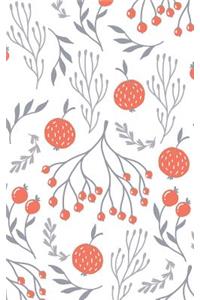 Passionfruit and Gray Botanic - Lined Notebook with Margins - 5x8
