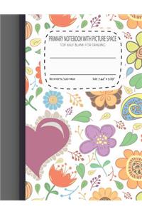 Primary Notebook with picture space Top Half Blank For Drawing