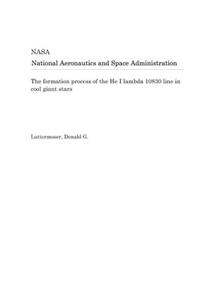 The Formation Process of the He I Lambda 10830 Line in Cool Giant Stars