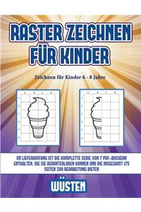 Zeichnen für Kinder 6 - 8 Jahre (Raster zeichnen für Kinder - Wüsten): Dieses Buch bringt Kindern bei, wie man Comic-Tiere mit Hilfe von Rastern zeichnet