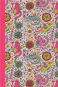 Journal: Dragons (Pink) 6x9 - Graph Journal - Journal with Graph Paper Pages, Square Grid Pattern
