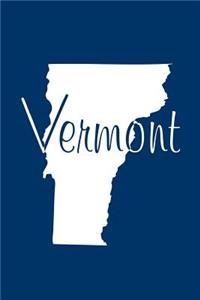 Vermont - Navy Blue Lined Notebook with Margins