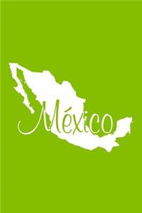 Mexico - Lime Green Blank Notebook