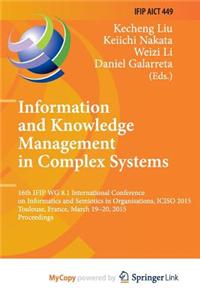 Information and Knowledge Management in Complex Systems