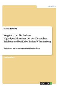 Vergleich der Techniken High-Speed-Internet bei der Deutschen Telekom und bei Kabel Baden-Württemberg