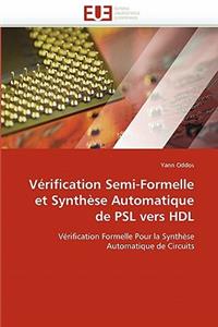 Vérification Semi-Formelle Et Synthèse Automatique de Psl Vers Hdl
