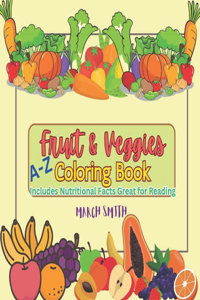 Fruit and Veggies Coloring Book A-Z