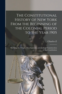 Constitutional History of New York From the Beginning of the Colonial Period to the Year 1905