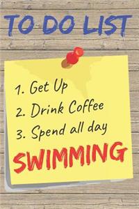 To Do List Swimming Blank Lined Journal Notebook