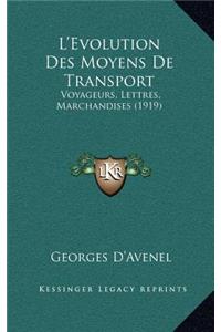 L'Evolution Des Moyens De Transport