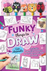 Funky Things to Draw: Cute Animals 5-Pencil Set