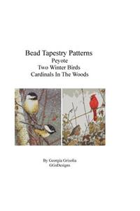 Bead Tapestry Patterns Peyote Two Winter Birds Cardinals In The Woods