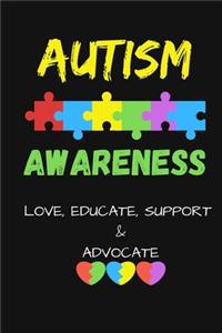 Autism Awareness Love, Educate, Support, Advocate