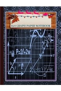 A Perfect Christmas Gifts for Math & Science Students Graph Lined Paper Composition Notebook 1/4 inch squares Quad Blank Ruled 4x4 Squared inches.