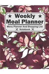 Weekly Meal Planner - Menu Planner And Shopping List Notebook