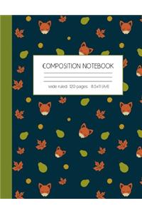Composition notebook wide ruled 120 pages 8.5x11 (A4)