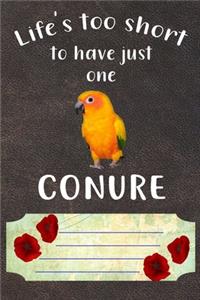 Life's Too Short To Have Just One Conure Notebook Journal
