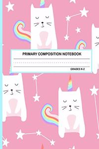 Primary Composition Notebook Grades K-2 Kawaii Kitty Cat