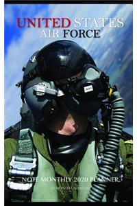 United States Air Force Note Monthly 2020 Planner 12 Month Calendar