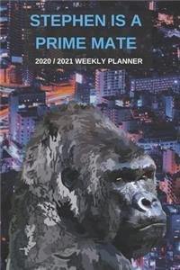 2020 / 2021 Two Year Weekly Planner For Stephen Name - Funny Gorilla Pun Appointment Book Gift - Two-Year Agenda Notebook