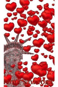 Statue Of liberty I love New York red hearts glitter blank creative Valentine's Journal