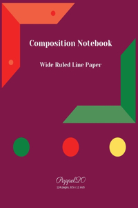 College Notebook Wide Ruled Line Paper 8.5x11 Inch 124 pages