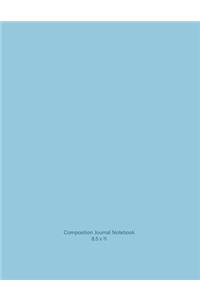 Composition Journal Notebook: Soft cover, lovely Duck Egg Blue, 110 college ruled pages 8.5x11