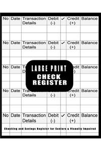 Large Print Check Register
